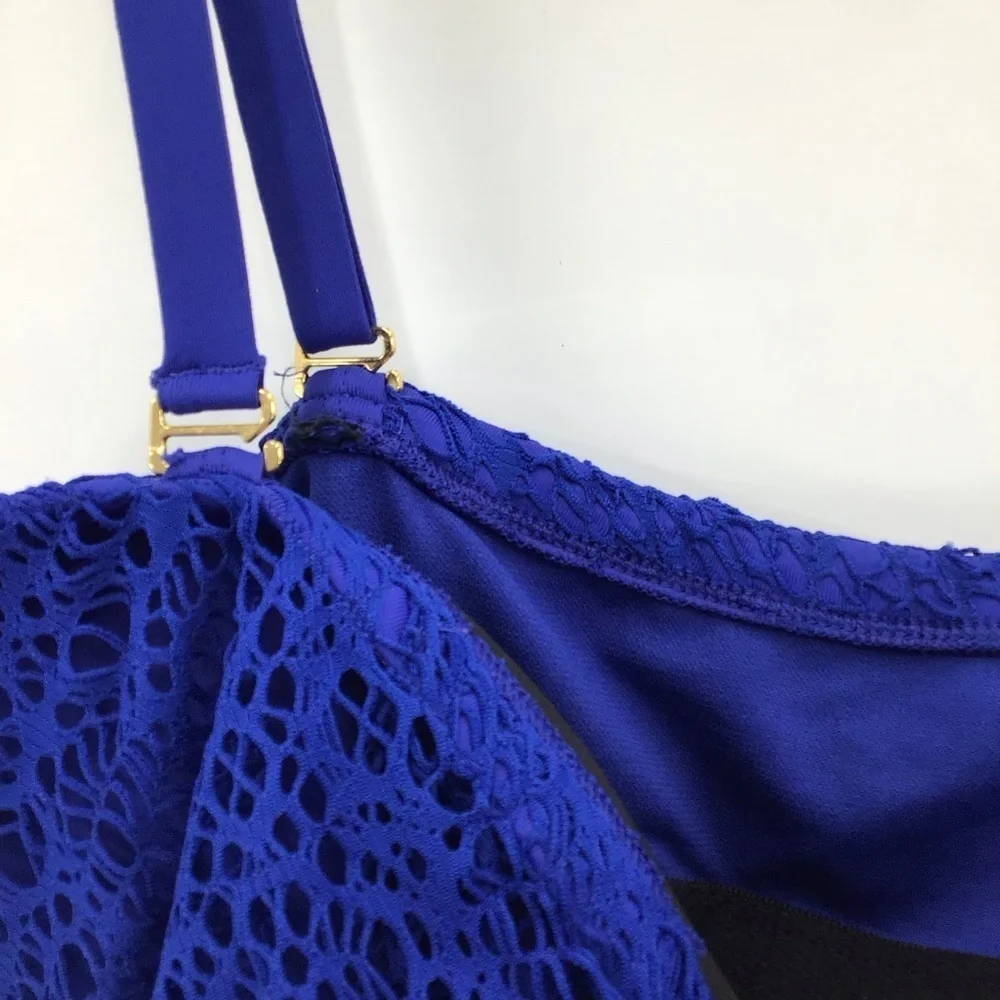 Ralph Lauren Royal Blue Lace One-piece Swimming Suit